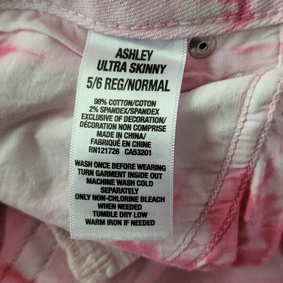 AEROPOSTALE | Women's Pink & White Tiedown Jeans - Picture 6 of 7